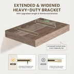 30 Inch Floating Shelves | 12 Inch Deep Grey Floating Shelves | 30" W x 12" D Rustic Wood Shelves for Wall | Deep Grey Shelve