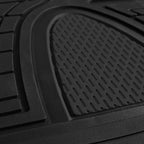 FH Group Premium Liners Tall Channel Trimmable All Weather Rubber Full Set Car Floor Mats (Black) w. Trimmable All-Season Cargo Liner (Black) - Universal Fit for Cars Trucks and SUVs