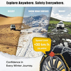 232405 Adjustable Snow Tire Chains for Light Truck, SUV, Cars, Pickups, 2 Pack Anti-slip Snow Chains for Pickup Trucks Winter