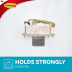 Command Soap Dish for Shower,Damage Free Hanging Bathroom Soap Dish,No Tools Bar-Soap Holder,1 Satin Nickel-Soap-Dish and 2 W