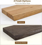 Vivelove Live Edge Floating Shelves 24 inch, Elm Wood Shelf, Rustic Farmhouse Wall Shelf with Invisible Bracket for Living Ro