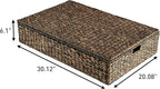 happimess BSK2015B Holden 30" Classic Costal Hand-Woven Hyacinth Wicker Under Bed Storage Basket with for Storage and Decorat