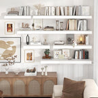 Floating Shelves for Wall, 40" W x 12" D x 2" H, 1 Pack of Long Wall Mounted Engineered Wood Shelves with Invisible Brackets 