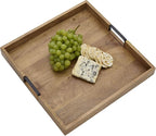 Gourmet Basics by Mikasa 5261665 Square Lazy Susan Serving Tray, 18-Inch, Mango