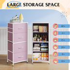 WLIVE Dresser with 4 Drawers, Storage Tower, Organizer Unit, Fabric Dresser for Bedroom, Hallway, Entryway, Closets, Sturdy S