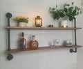 Pipe Shelves Industrial Pipe Shelving Real Wood Industrial Floating Shelves with Wood Planks 48 inch Wall Shelves Rustic Hang