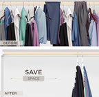 MORALVE Pants Hangers Space Saving - 4 Pack European Beechwood Scarf and Jean Hangers - Closet Organizer and Space Saver Pant