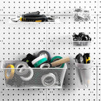 Sieral 30 Pcs Pegboard Organizer Accessories Kit Includes Peg Board Shelving Storage Basket Organizer Bins Hooks Loops Cup wi