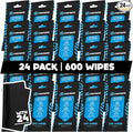Fortress Car Interior Wipes with Microfiber Cloth (25 ct, Pack of 24) for Car Interior Cleaning, Dashboard, Seats, Detailing,