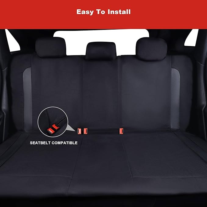 Flying Banner AquaShield Rear Bench car seat Covers Set Waterproof Water Resistant arm Rest Shoulder Seatbelt Compatible Truc