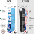 ABRA® 3 Shelf Hanging Locker Organizer for School, Gym, Work, Storage | Deep Shelves 6.5”x 9”| Eco-Friendly Fabric Healthy fo