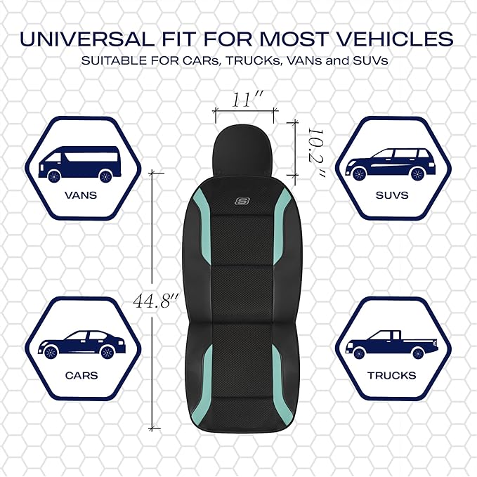 Skechers Memory Foam Car Seat Covers, Air Cool Mesh Thick Seat Covers,Car Seat Covers Front Seats Airbag Compatible, Automoti