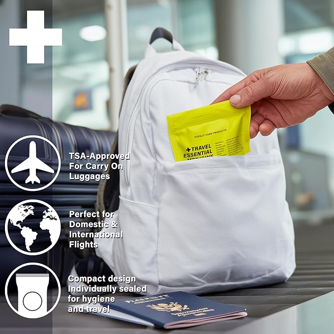 Travel Essential Medicine First Aid Kit I Bonus Medical Supplies I TSA Compliant Mini Size Medkit for Traveling Camping Trips