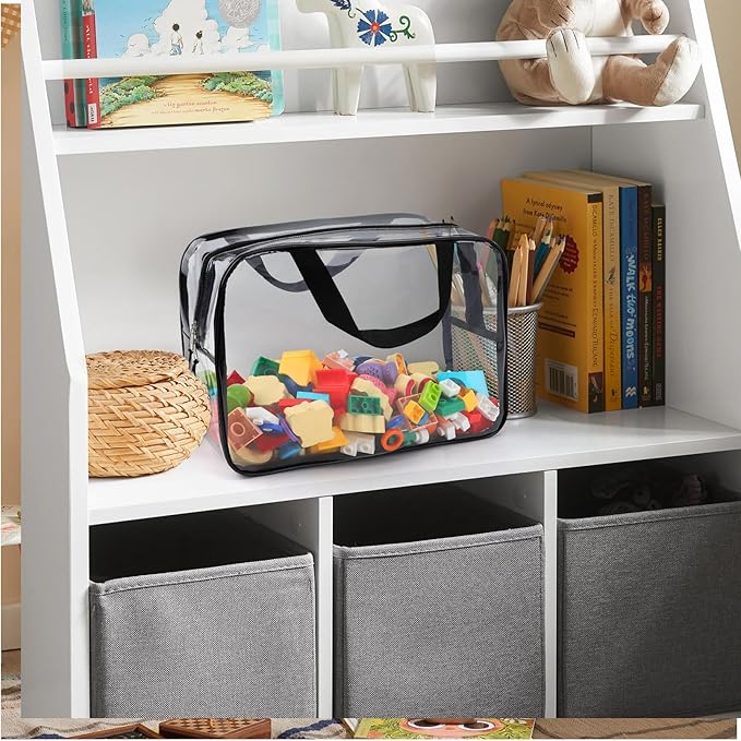 8 Packs Large Toy Storage Bags, Reusable Clear PVC Board Game Storage, Toy Storage Organizer Bags with Zipper for Building Bl