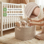 JMvicyroam Woven Blanket Basket,65L Large Storage Bin for Blankets Toys Clothes,Decorative Rope Basket for Living Room Bedroo