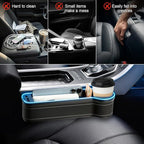 2 Pack Car Seat Gap Organizer Filler Multifunctional Seat Gap Storage Box with USB Fast Charger Car Seat Pockets with Led Light Car Seat Gap Filler with Cup Holder