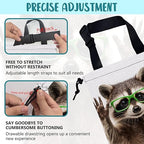 Car Garbage Bag Cute Raccoon Wear Green Glasses Drawstring Car Trash Bag Hanging for Back Seat with Adjustable Buckle Canvas Vehicle Trash Can Easy-to-Install