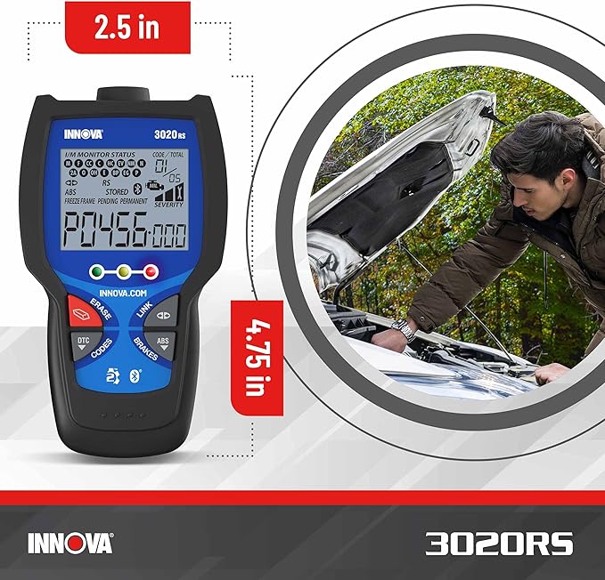INNOVA 3020RS Fast & Easy-to-Use Check Engine Code Reader, OBD2 Scan tool for ABS Clear with Fix & Part Recommendations,