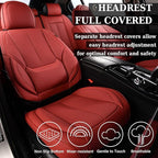 Coverado Car Seat Covers Full Set, Seat Covers for Cars, Red Car Seat Covers Front Seats and Back Car Seat Protector Waterpro