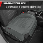 Motor Trend Seat Covers for Cars Trucks SUV, Faux Leather 2-Pack Gray Padded Car Seat Covers with Storage Pockets, Premium In
