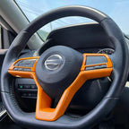 Orange Steering Wheel Interior Decoration Cover Trim Accessories for Nissan Altima(2019-2024),for Sentra/Versa(2020-2024),for Leaf/Kicks(2018-2024),for Rogue(2017-2020),for Rogue Sport