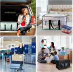 BALEINE 2-Pack Oversized Moving Bags with Reinforced Handles, Heavy-Duty Storage Tote for Clothes, Moving Supplies (Color Str