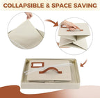 Storage Standard 2-Pack File Organizer Box with Lid - Collapsible Hanging Linen Document Organizer Portable File Boxes, Light