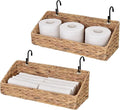StorageWorks Woven Wall Baskets for Storage, Water Hyacinth Baskets for Shelf, Wall Storage for Kitchen and Bathroom, Hanging