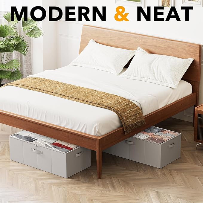 SpaceAid 8 Pack Bed Sheet Organizers and Storage, and 2 Pack 10" High Under Bed Storage Containers