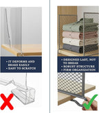 Nexu 6-Pack Metal Mesh Shelf Dividers for Closet Organization, Ultra-Stable Under-Shelf Hook Design, Matte Non-Slip Heavy Dut
