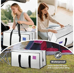 6 Pack Moving Bags with Full-Open Side Zipper, Extra Large 93L Heavy Duty Waterproof Foldable Storage Totes for College Dorm,