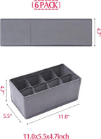 DIOMMELL 6 Pack Foldable Cloth Storage Box Closet Dresser Drawer Organizer Fabric Baskets Bins Containers Divider for Clothes