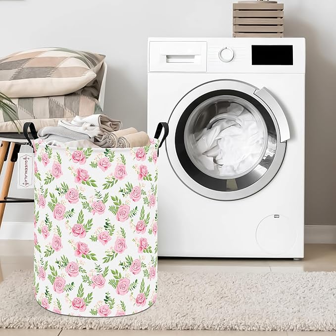 QUEENLALA Large Storage Basket,Laundry Hamper/Bathroom/Home Decor/Collapsible Round Storage Bin,Boys and Girls Hamper/Boxes/C