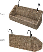StorageWorks Woven Wall Baskets for Storage, Seagrass Baskets for Shelf, Wall Storage for Kitchen and Bathroom, Hanging Baske