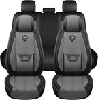 LINGVIDO Car Seat Covers Full Set (5 Seats) - Premium Perforated Nappa Leather, Waterproof Shield, Omni-Adapt Fit SUVs Sedans