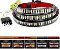 Nilight TR-03 60" Triple 504 LEDs Truck Tailgate Side Bed Light Bar Strip Sequential Amber Brake Running Turn Signal Red/White Reverse
