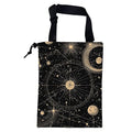 Car Trash Bag Vintage Astrology Planets Leak-Proof Car Garbage Bag with Drawstring Foldable Canvas Trash Bin with Adjustable Buckle for Car Accessories, Travelling, Camping