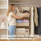 2 Pack,Extra Large Hanging Closet Organizer, Disassemblable Clothes Hanging Shelves,Collapsible Fabric Closet Storage System 