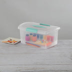 Sterilite 6 Pack Stackable Storage Bin with Latch Lid, Medium Nesting ShowOffs, Clear