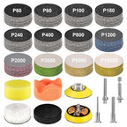 189 Pieces 2 Inch Sanding Discs, GOH DODD Hook and Loop Sanding Pads 60 to 10000 Grit Wet Dry Sandpaper with 1/8" 1/4” Shank,