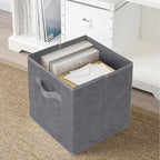 ShellKingdom Foldable Fabric Storage Cubes and Cloth Organizer Drawer for Closet and Toys, 6 Pack (Dark Gray with Black Strip