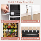 Criusia Over the Door Hanging Organizer, Extra-Large Door Storage Organizer with 4 Deep Mesh Pockets, Space-Saving Hanging St