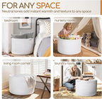 MEGASKET White Cotton Rope Storage Basket, 22" X 22" X 14" Extra Large Blanket Storage Living Room, XL Soft Toy Bin for Organ