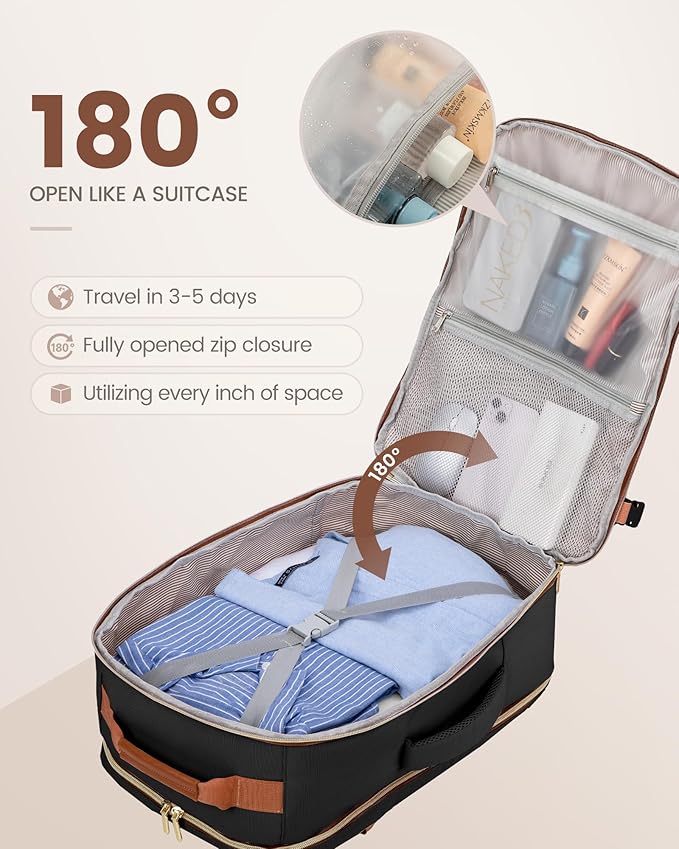 LOVEVOOK Travel Backpack for Women & Men 50L,Airline Approved Carry On Backpack Travel Essentials,TSA Carry on Luggage,Waterp
