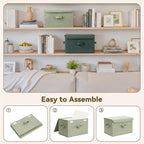 GRANNY SAYS Stoarge Basket with Lid, Decorative Storage Boxes, Closet Storage Bins for Clothes, Collapsible Stackable Organiz