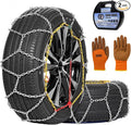 2PCS Snow Chains for SUV/Truck/Car in Snow, Sand, Mud and Ice, Universal Adjustable Emergency Portable Snow Tire Chains(KN100