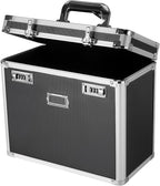 File Organizer Storage Box, Portable Locking Storage Totes - Storage Box with Dual Combination Locks for Filing Office Docume