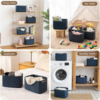 OIASKET Storage Baskets for Organizing, Woven Decorative Baskets for Shelves - Books, Towels, and Clothes, Cotton Rope Toy St
