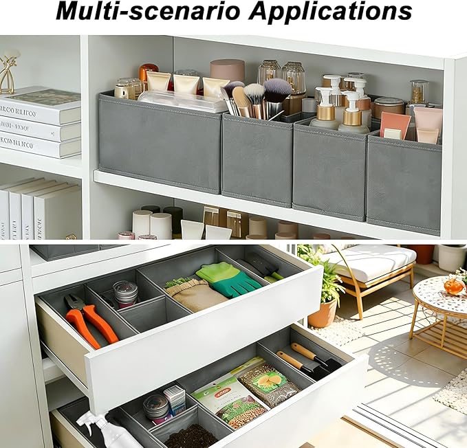 Garvee Drawer Organizer Clothes, Set of 18 Dresser Organizer Bins for Baby Clothes, Underwear, Bra & Sock, Foldable Fabric Cl