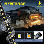 Nilight 48inch Truck LED Running Board Lights 2 PCS Side Maker Light with White Courtesy & Sequential Amber Turn Signal Lighting Strips Kit for Trucks Pickup SUV